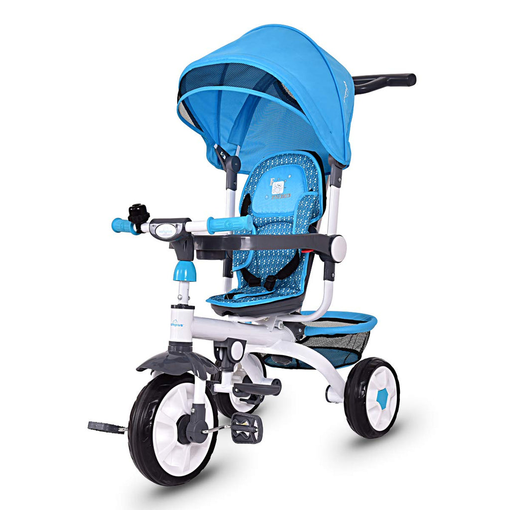 Blue 4 in 1 Tricycle with Parent Handle S6193