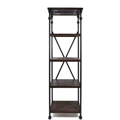 Black/Dark Walnut Metal Etagere Bookcase S699