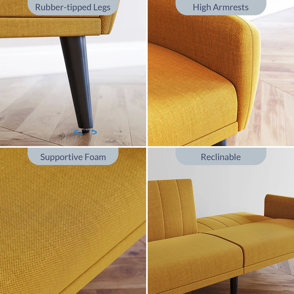 Convertible Sofa Bed Yellow C594889