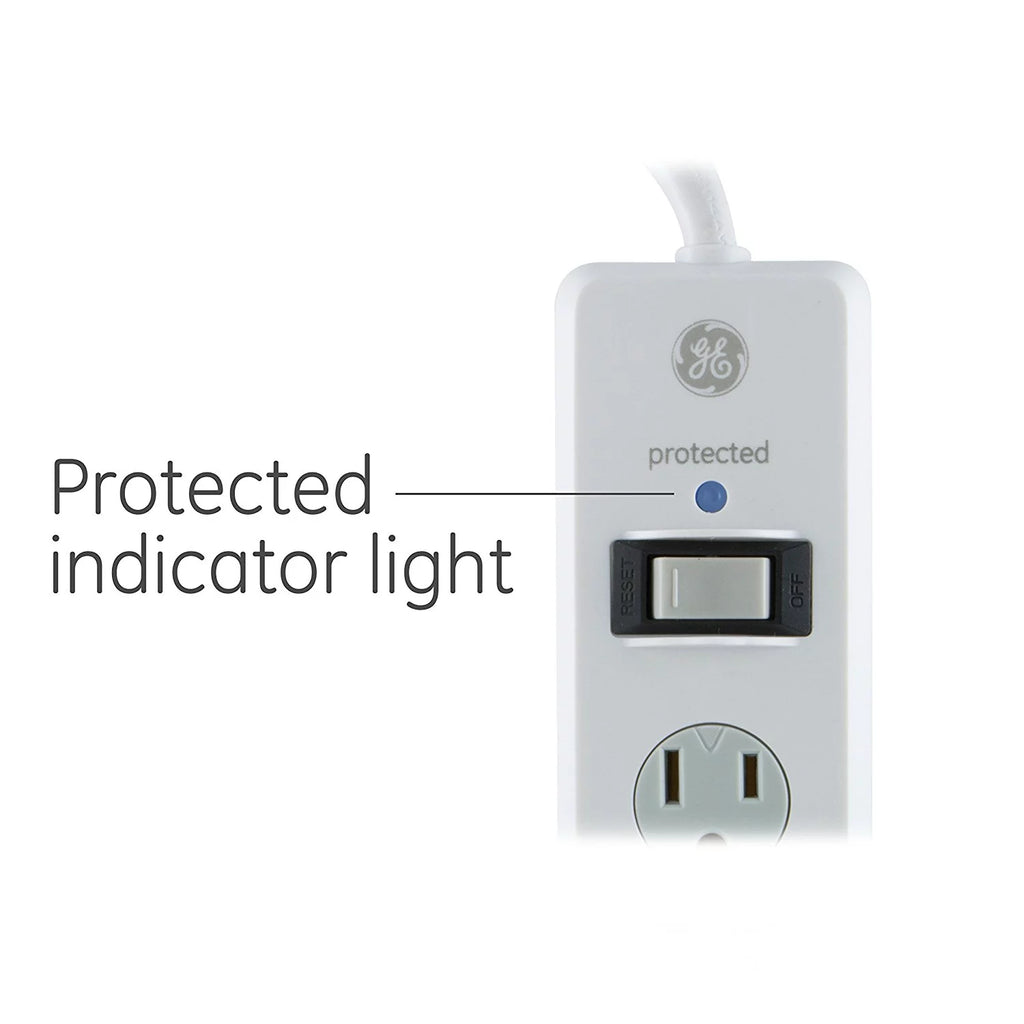 6-Outlet Surge Protector Power Strip White D137