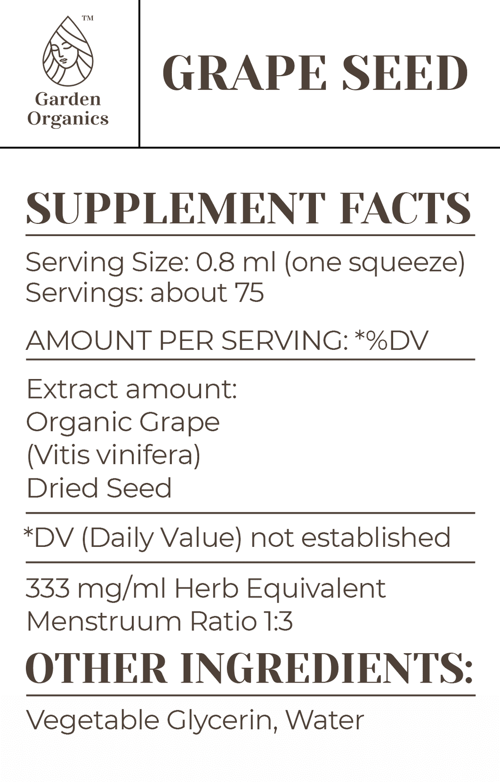 Organic Grape Seed Alcohol-Free Extract 2 oz M508