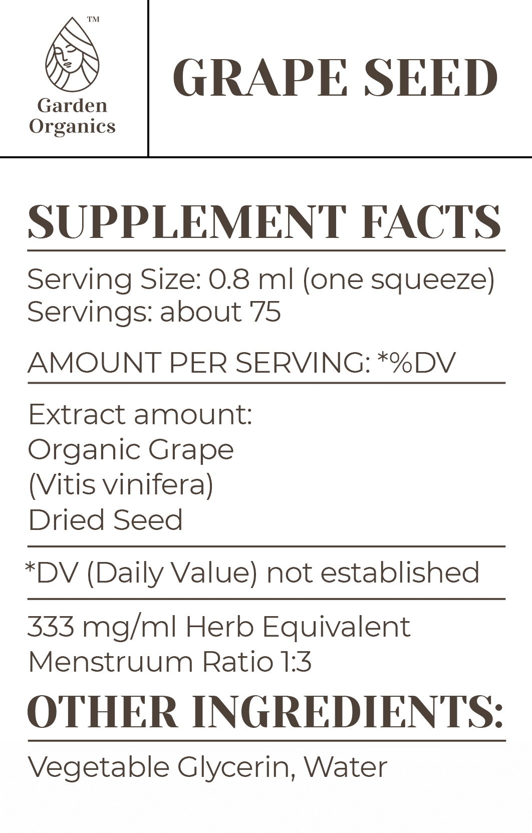 Organic Grape Seed Alcohol-Free Extract 2 oz M508