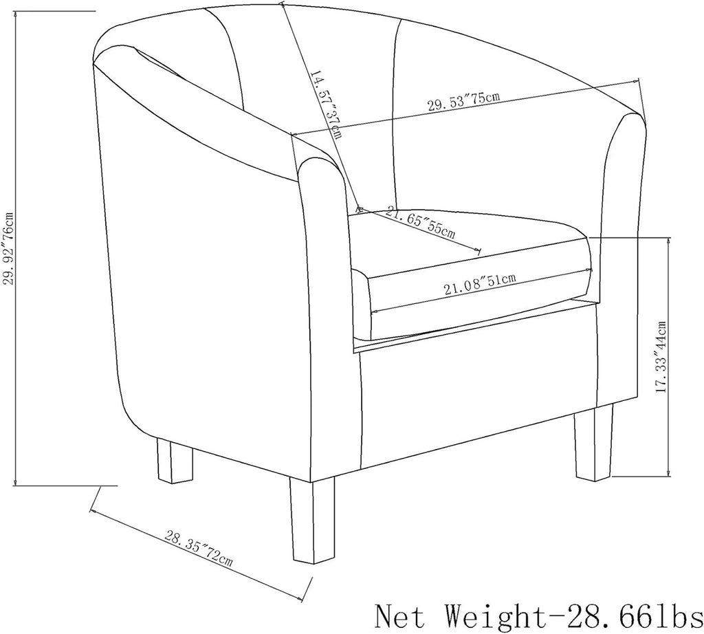 Faux Air Leather Tub Chair with Solid Wood Legs C51634