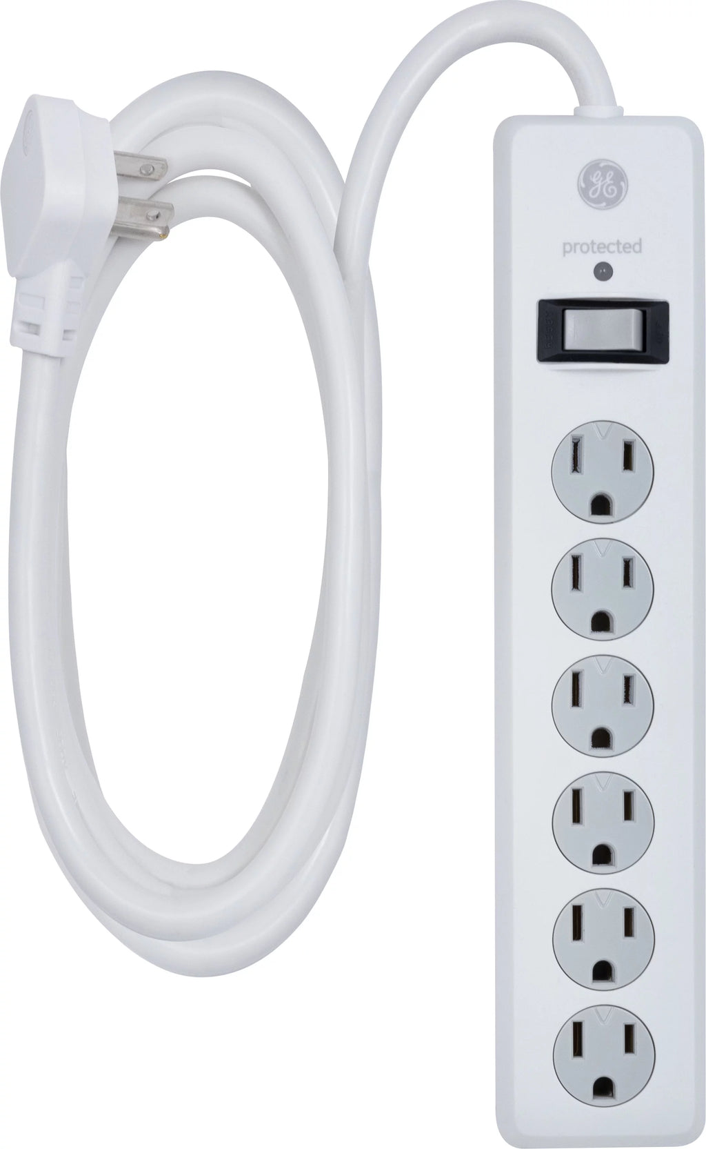 6-Outlet Surge Protector Power Strip White D137