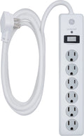 6-Outlet Surge Protector Power Strip White D137