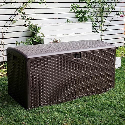 Brown 99 Gallon Deck Box with Lid R44396