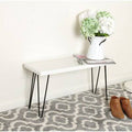 White Washed Wood Bench C538361