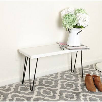 White Washed Wood Bench C538361
