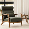 Mid-Century Modern Green Upholstered Accent Chair with Pillow F193111