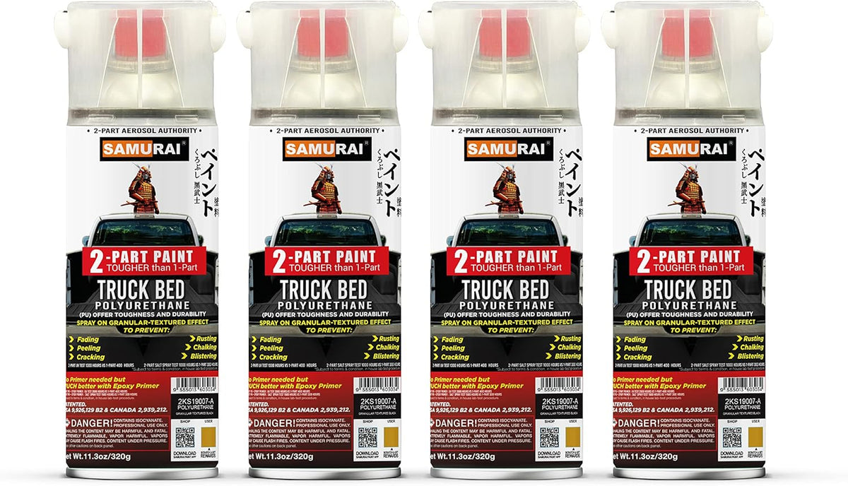 2-Part Polyurethane Bed Liner Spray Black, 11.3 Ounce, 7 Packs V300