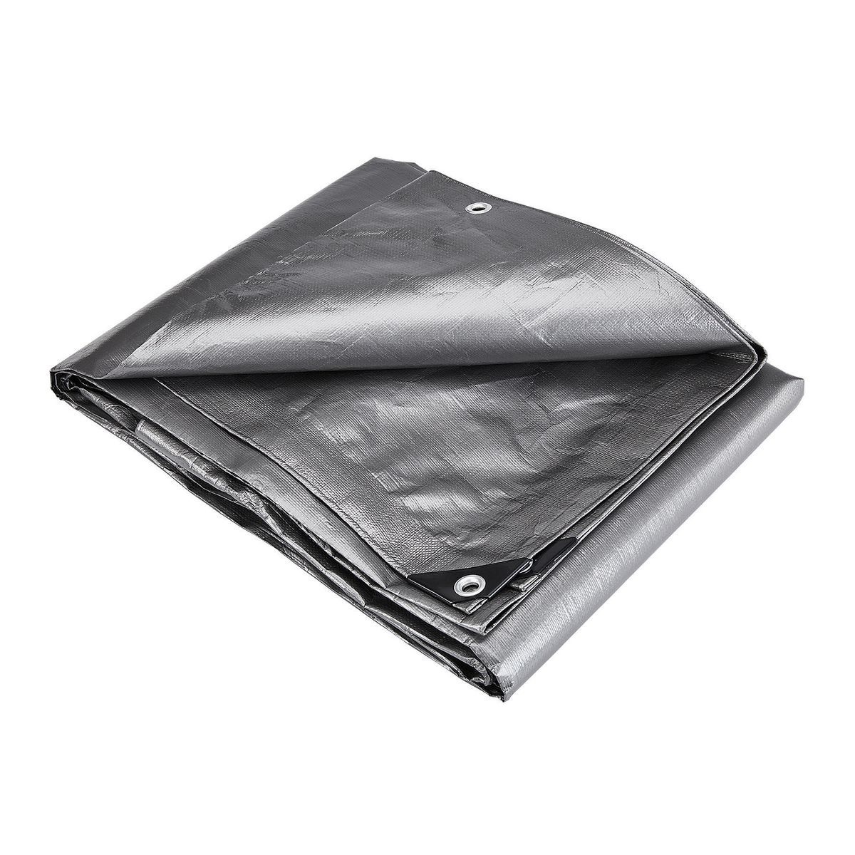 8 ft. x 10 ft. Silver and Black Weather-Resistant Tarp S40556