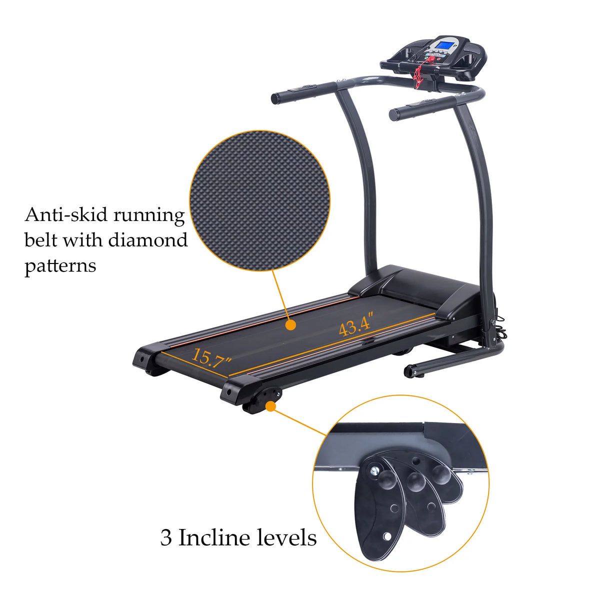 Foldable Incline Motorized Treadmill V4524