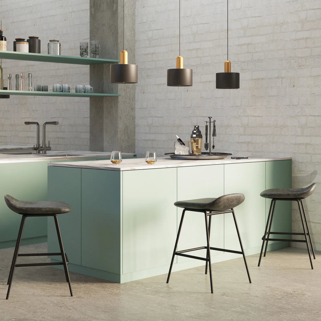 Charcoal Grey Faux Leather Height Stool R56702