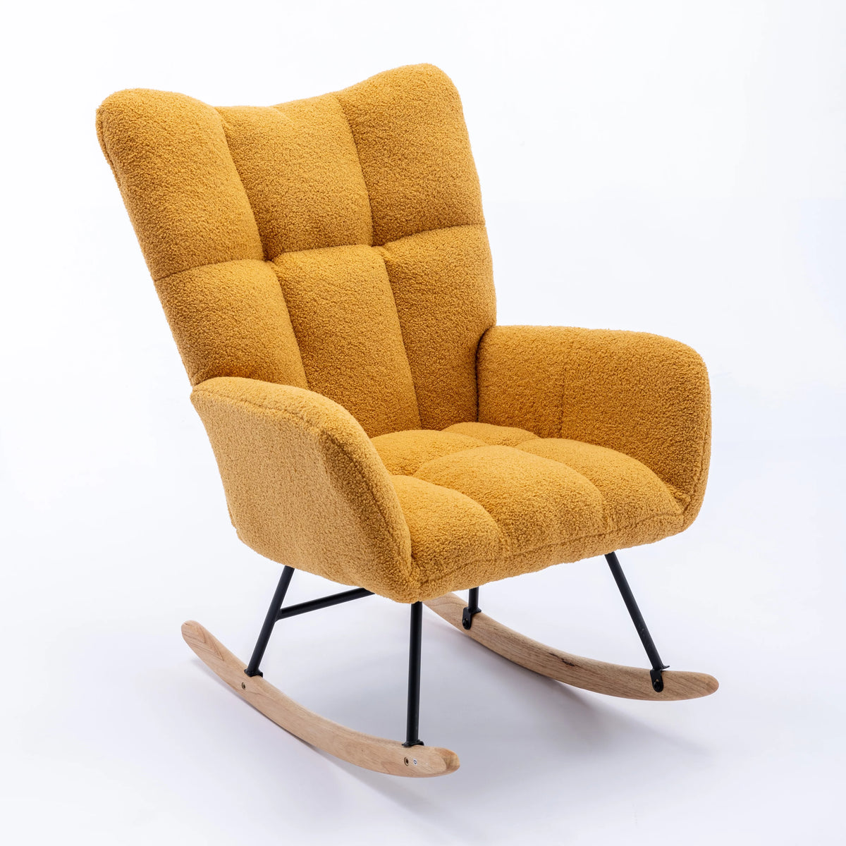 Teddy Velvet Rocking Chair with Solid Wood Base K953310