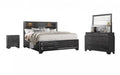 Glossy Black 4Pcs Bedroom Set D94756