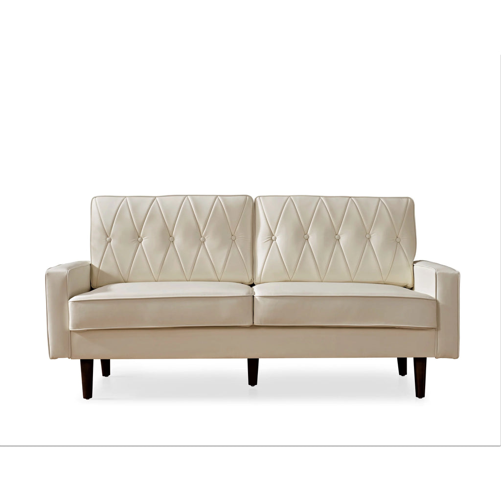 Faux Leather Cushion Back Sofa A128