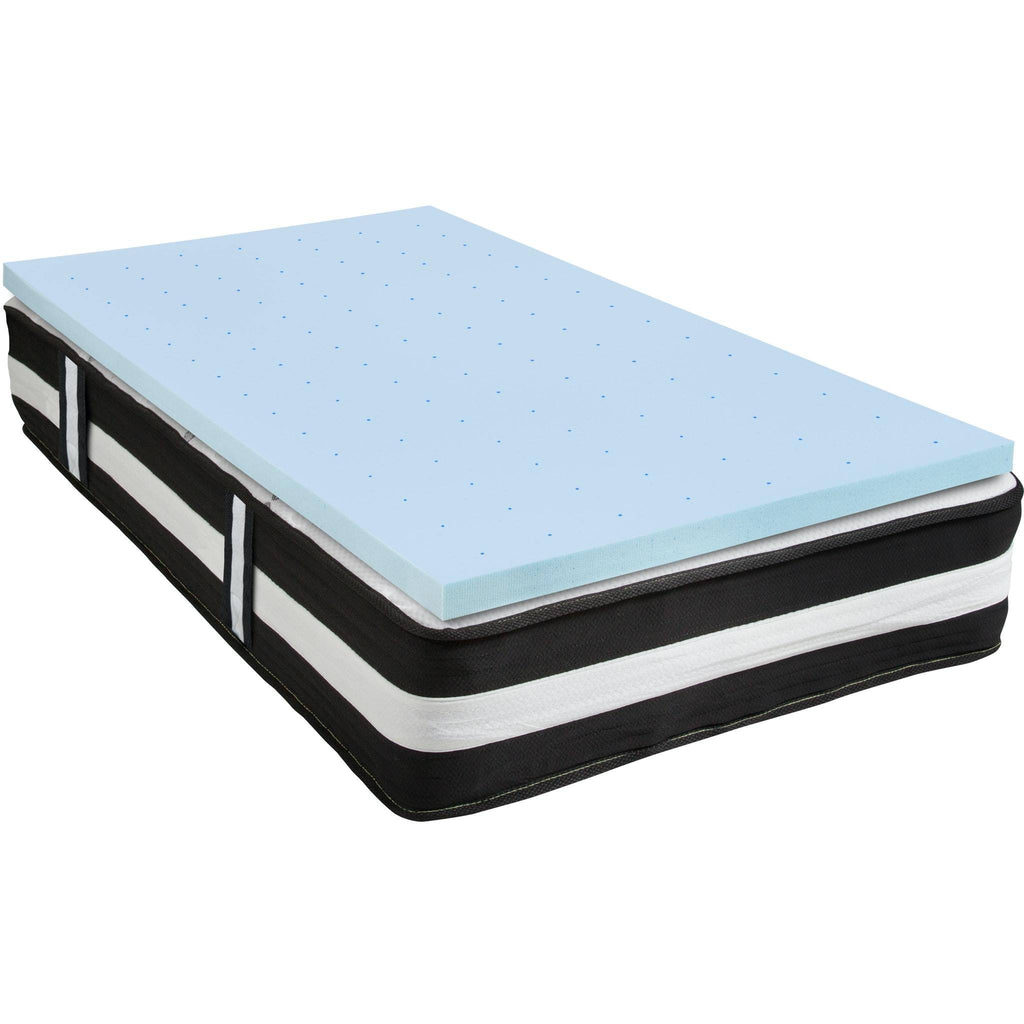 Twin 12 inch Foam Pocket Spring Mattress with 3 inch Gel Memory Foam Topper B919