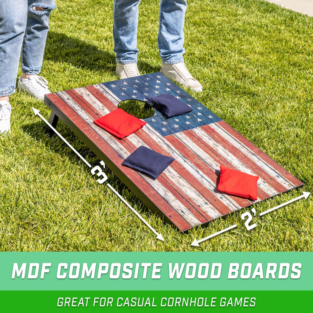 American Flag Cornhole Set with 8 Bean Bags C37765
