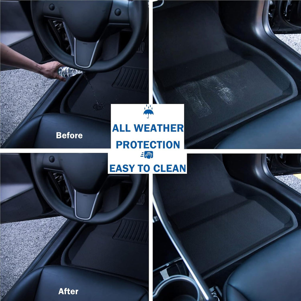 All Weather Floor Mats Custom Fit 3D Carpet Car Interior Accessories Black E6496