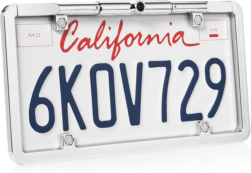 Ultra Slim Full-Frame License Plate Backup Camera with Active Parking Lines (Black) T776591