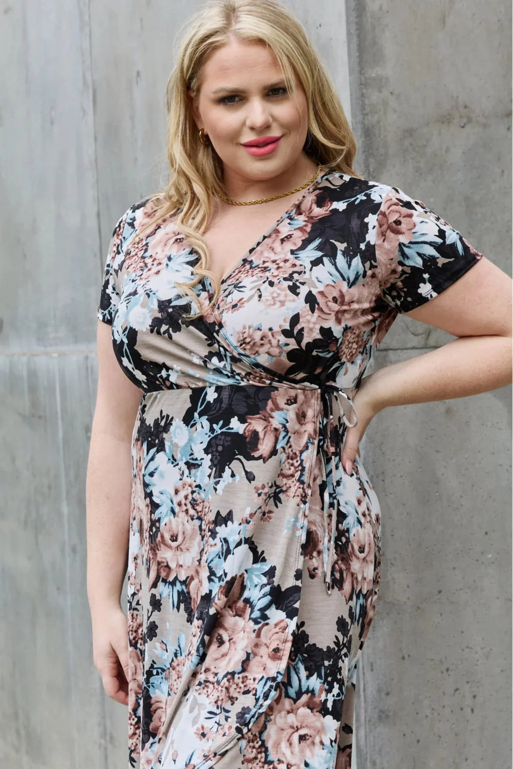 Floral Maxi Wrap Dress W958044