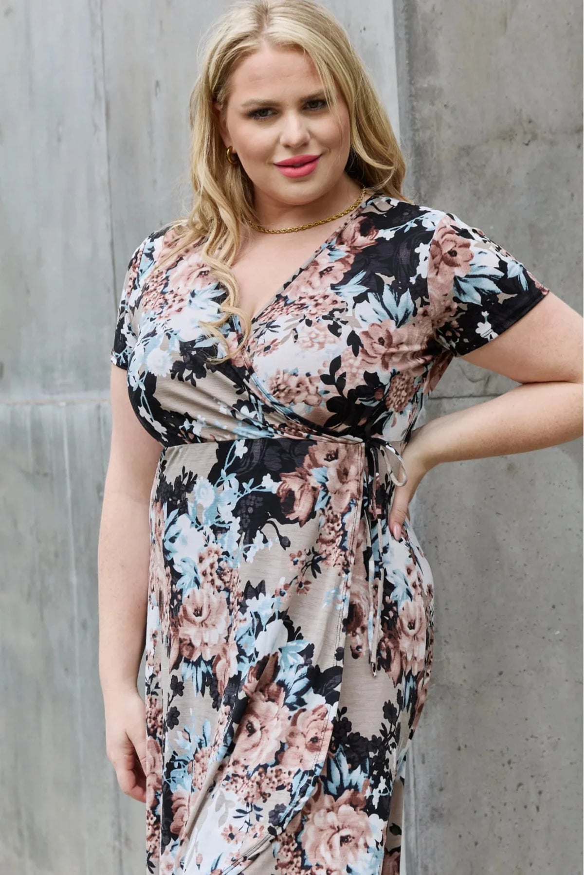 Floral Maxi Wrap Dress W958044