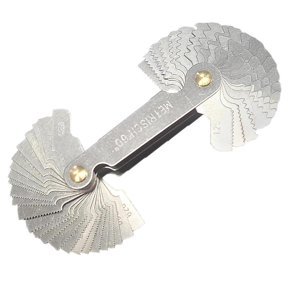 5 Pcs Stainless Steel Thread Pitch Gauges Measure Tool Set E409324