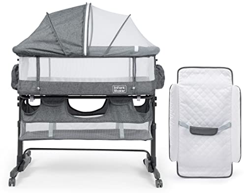 Grey 3 in 1 Baby Bassinet with Mesh Wall R97460