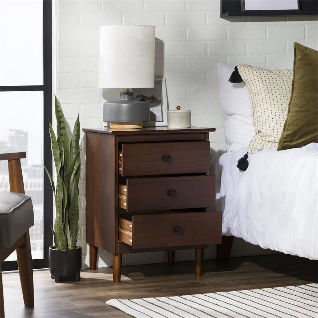 3 Drawer Solid Wood Nightstand D438