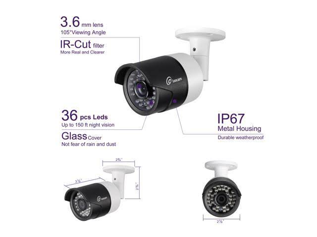 1080p HD 8CH DVR Security Camera System with 2TB Hard Drive J3076