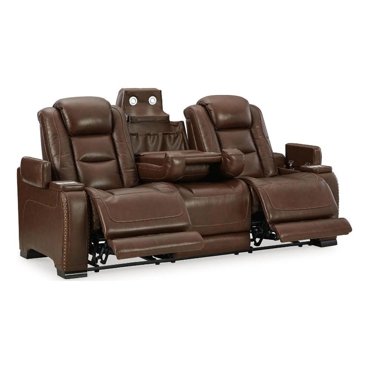 Brown Leather Power Recliner and Sofa Set L7599