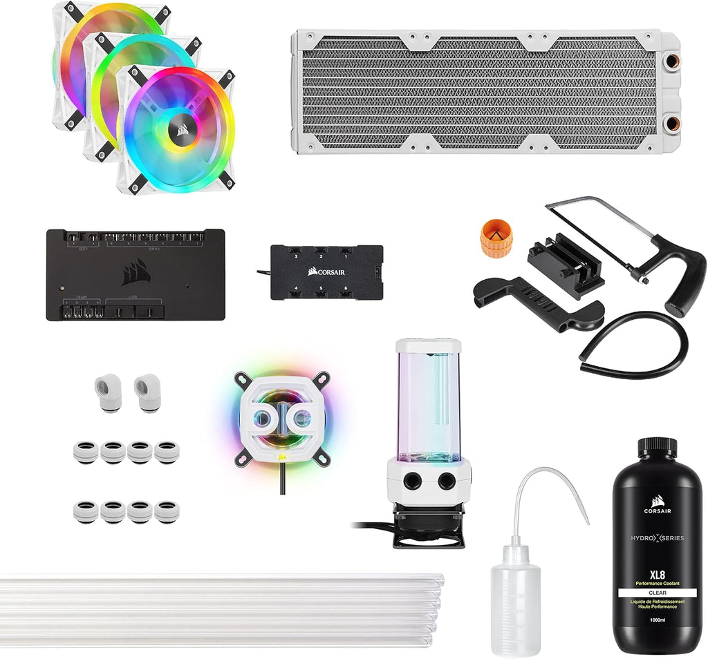 Hardline Water Cooling Kit with XC7 CPU Water Block, XR5 360mm Radiator, XD5 Pump Res and QL120 RGB Fans A163