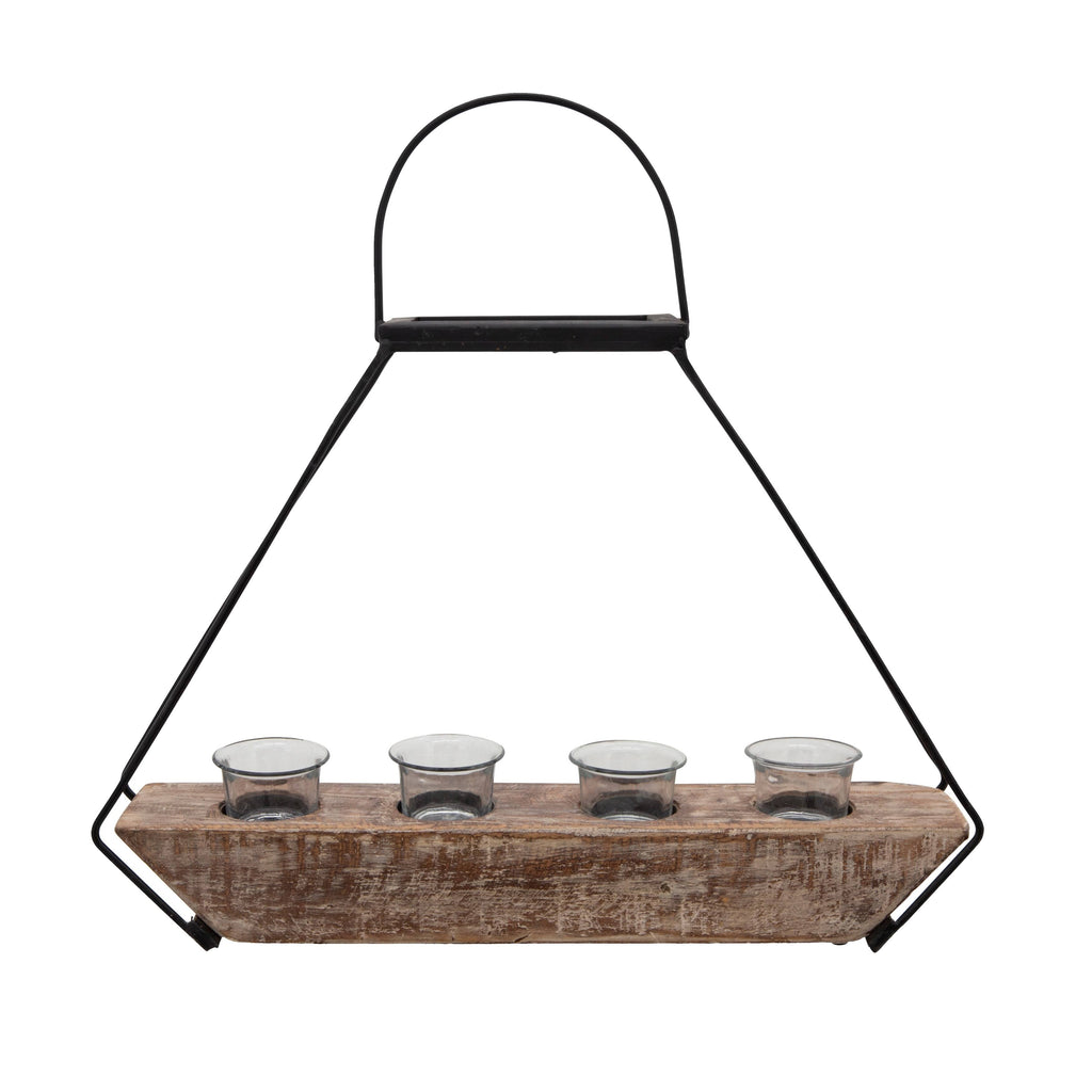 4-Tealight Holders with Handle M326