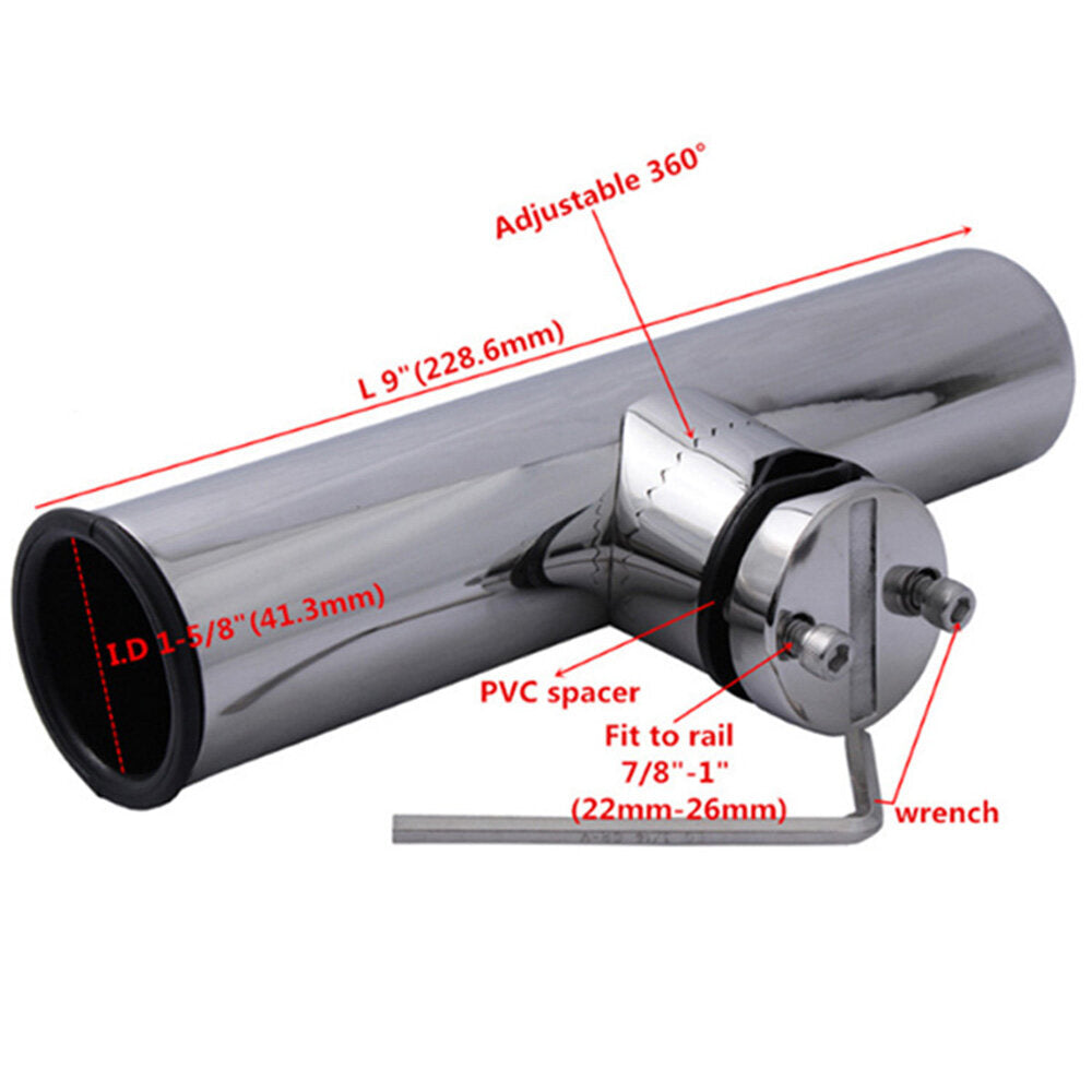 Stainless Steel Rail Mount Fishing Rod Holder N653354