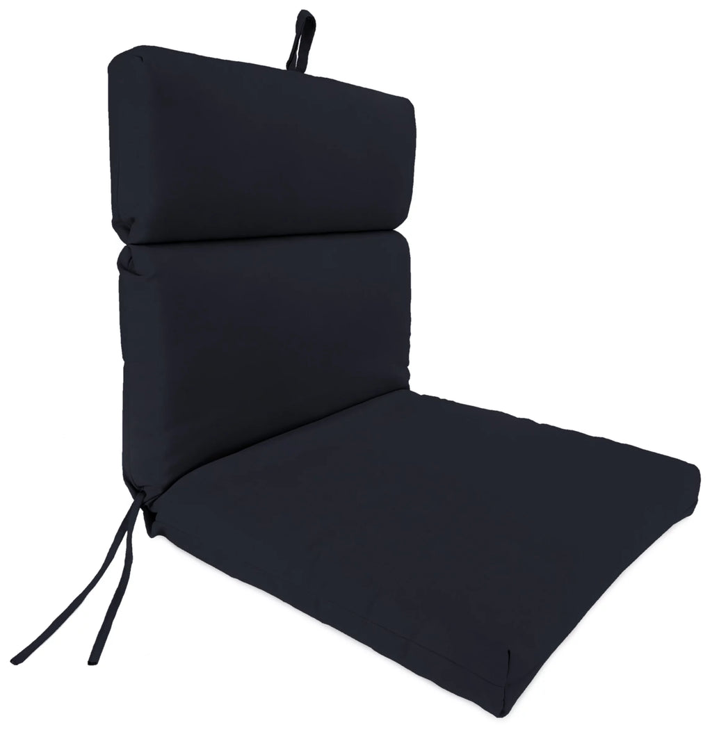 Navy Rectangular Outdoor Chair Cushion with Ties I135527