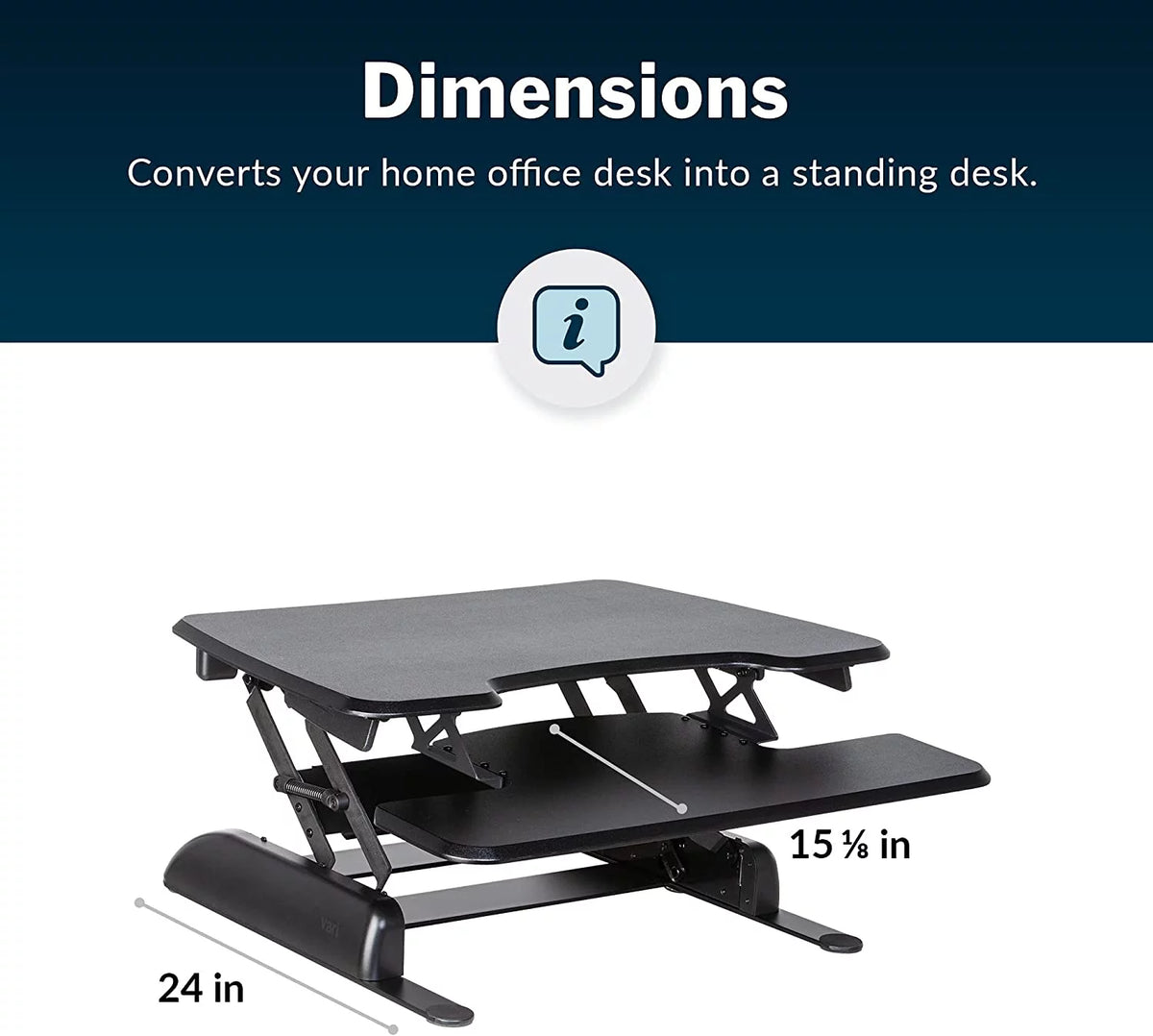 Adjustable 2-Tier Standing Desk Converter Black S998