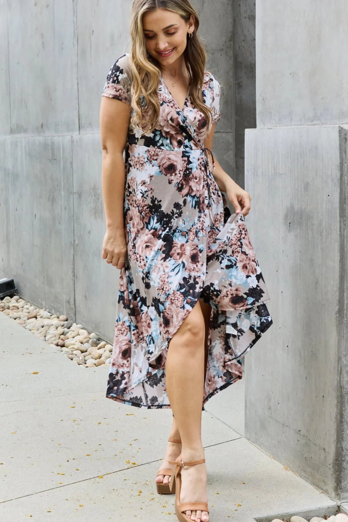 Floral Maxi Wrap Dress W958044