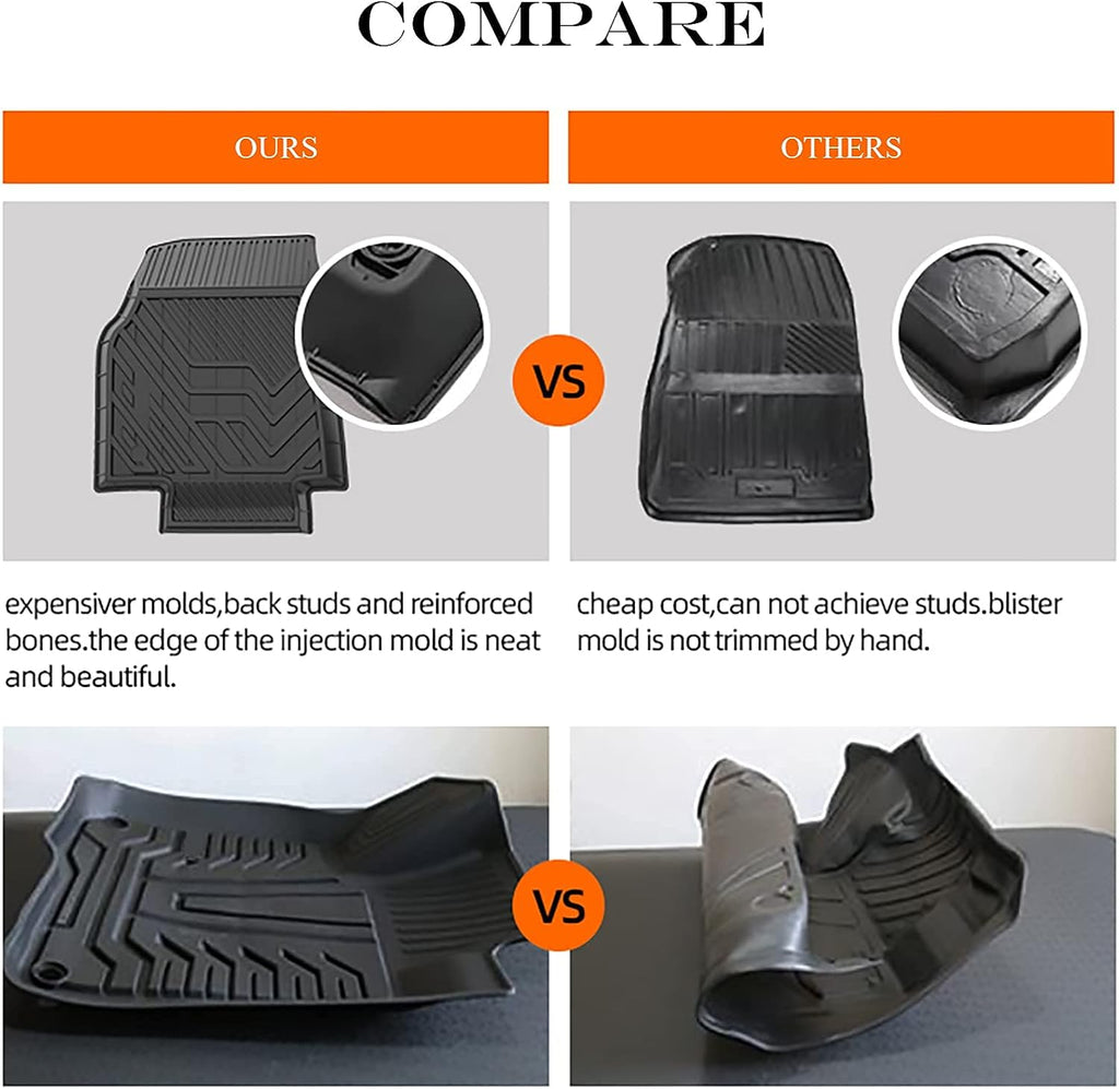 Black TPE All Weather Floor Liners for Chevrolet Equinox 2018-2021 D3977