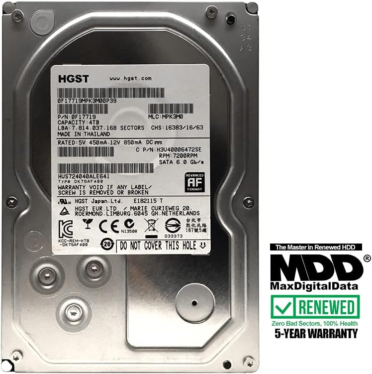 4TB 7200RPM 64MB Cache SATA 6Gb/s 3.5-inch Enterprise Hard Drive (Renewed) Pack of 2 L34767