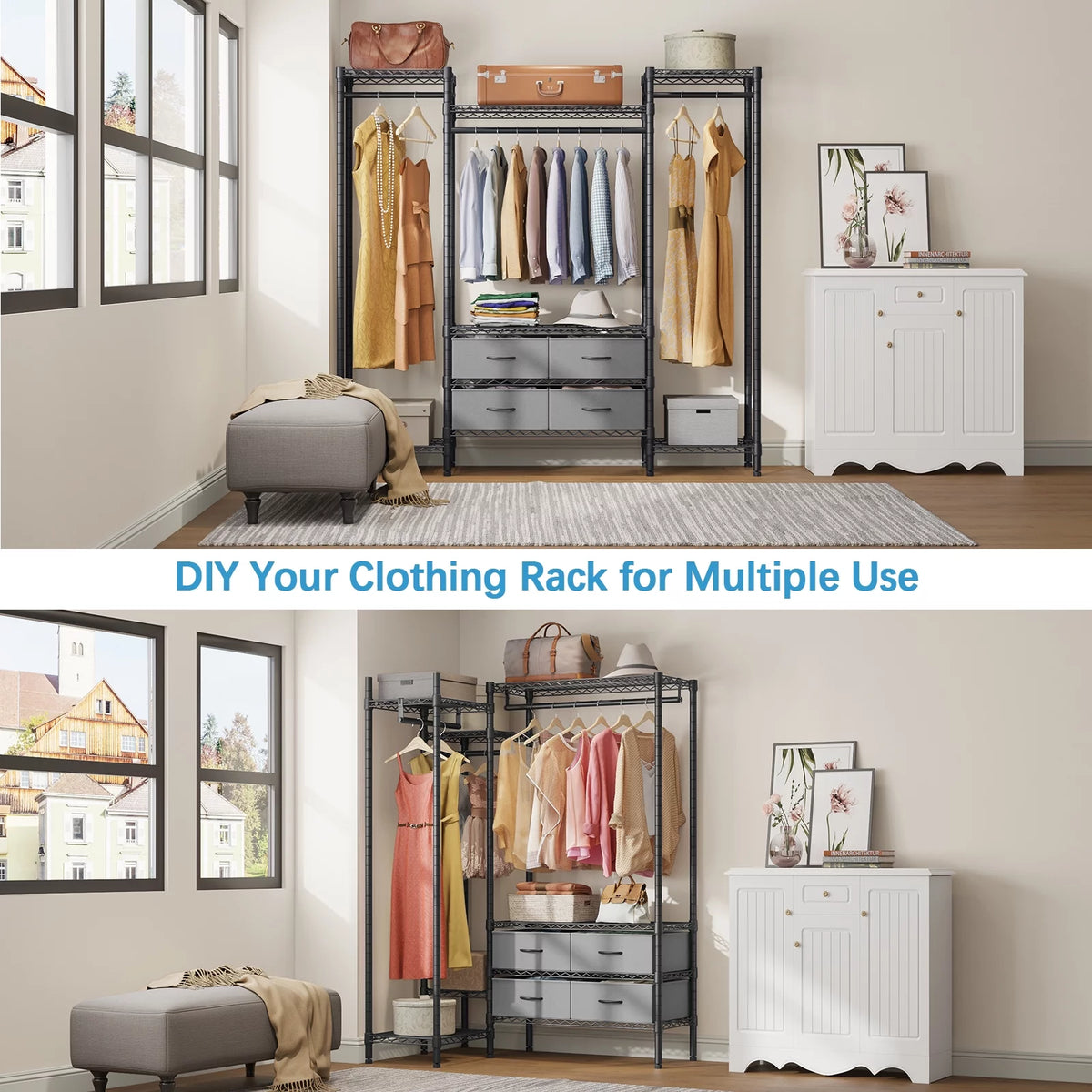 Black Heavy Duty Metal Clothing Rack Q3397