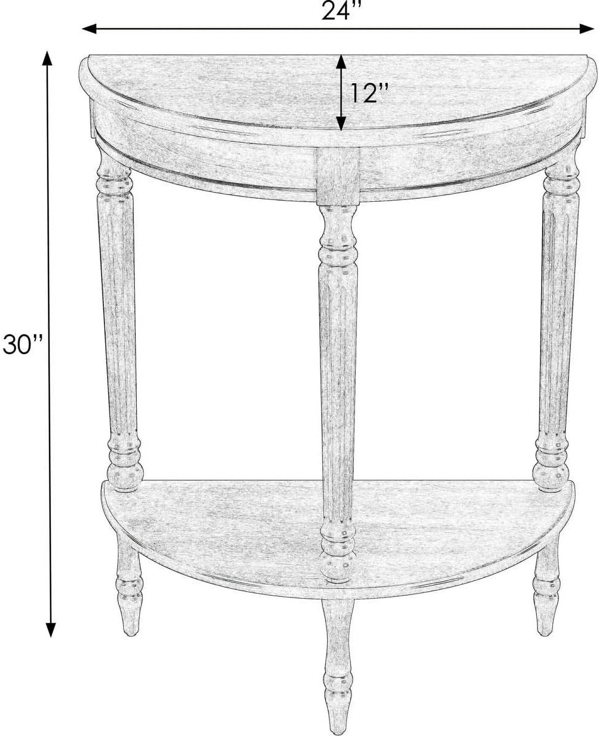 Cherry Brown Demilune Console Table C421