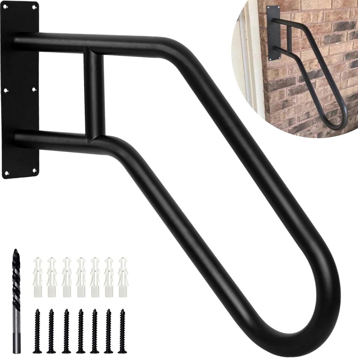 Black Stainless Steel Handrails for Outdoor Steps B644