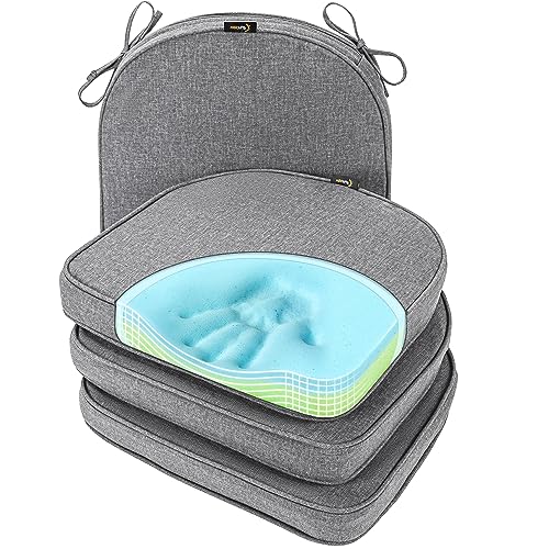 Gel Memory Foam Chair Cushions, Set of 6, Heather Grey X9703