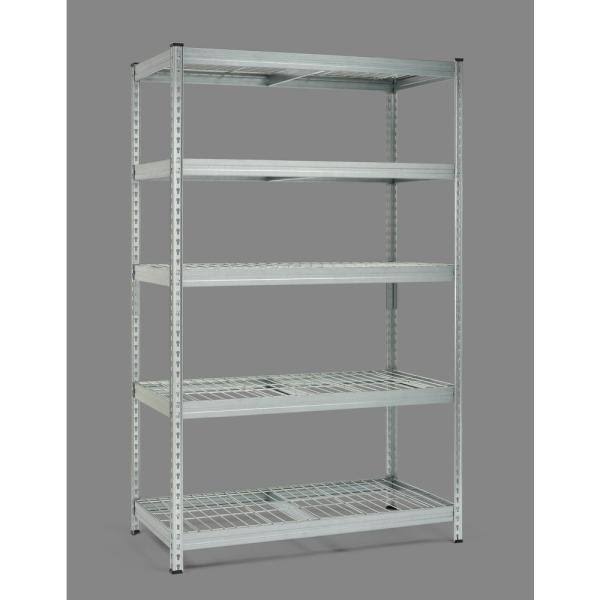 Galvanized Steel 5-Tier Shelf with Wire Mesh Panels T1466