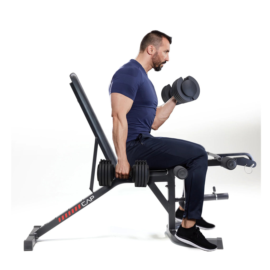 Adjustable Utility Weight Bench with Preacher Curl and Leg Press Attachment P45029