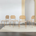 Set of 4 Boho Dining Chairs with Rattan Back E231435