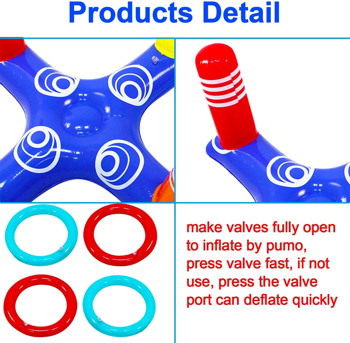 Pool Ring Toss Game with 4 Pcs Rings R38671