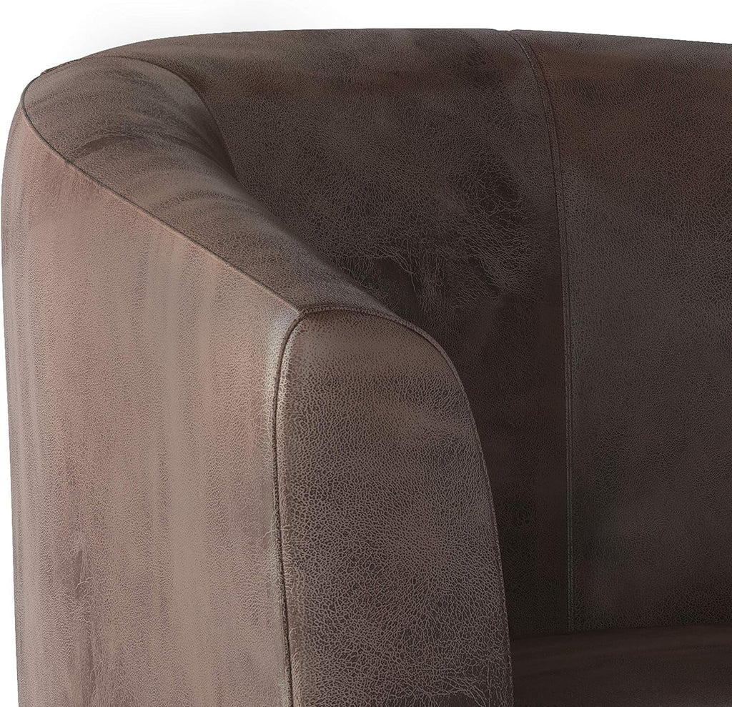 Faux Air Leather Tub Chair with Solid Wood Legs C51634