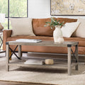 Gray Wash Metal X Coffee Table P5395
