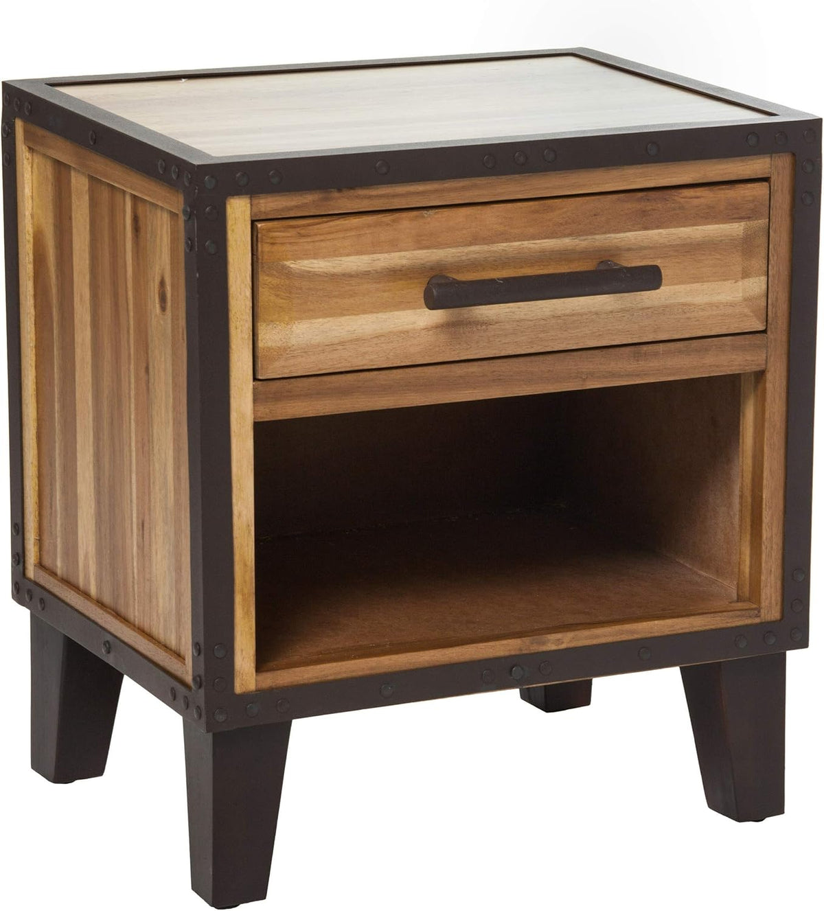 Natural Stain Acacia Wood One Drawer End Table W940